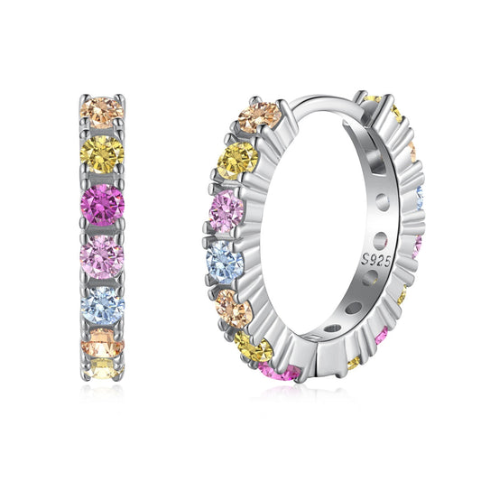 [Sparkling Aurora]Radiant Colorful Round Cut Earrings