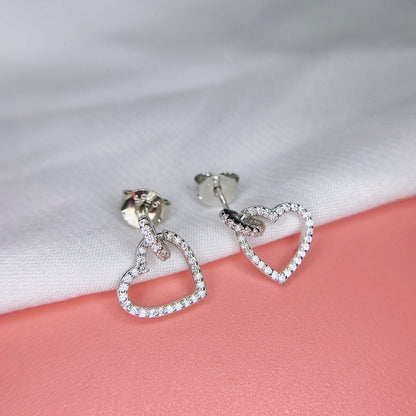 [Sparkling Aurora]Dainty Heart Shape Earrings