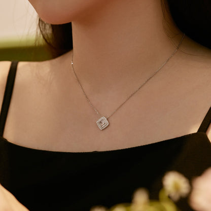 [Sparkling Aurora]Sparkling Asscher Cut Necklace