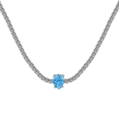 [Sparkling Aurora]1.0 carat Unique Pear Cut Tennis Necklace