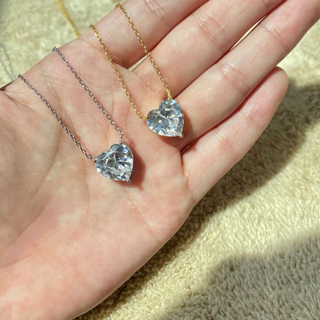 [Sparkling Aurora]6.0 carat Radiant Heart Shape Necklace