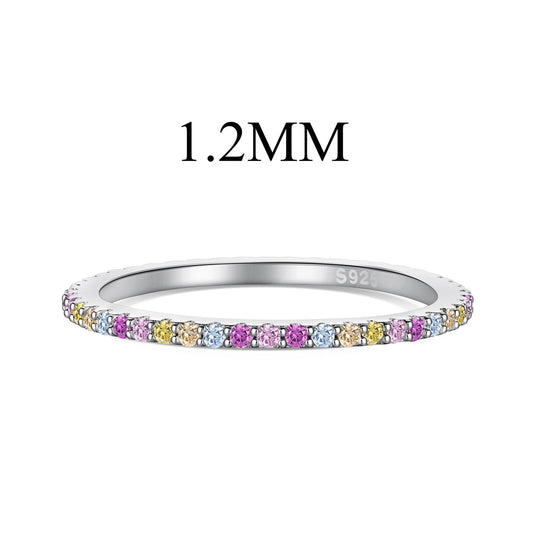 [Sparkling Aurora]Ornate Colorful Round Cut Tennis Ring