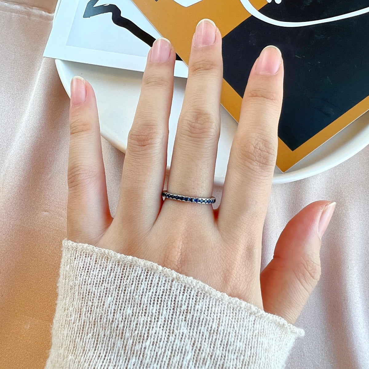 [Sparkling Aurora]Delicate Sparkling Round Cut Daily Ring