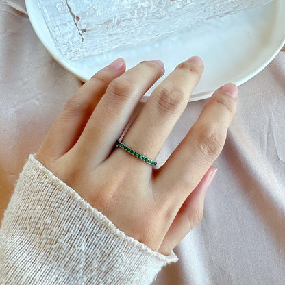 [Sparkling Aurora]Delicate Sparkling Round Cut Daily Ring