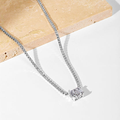 [Sparkling Aurora]4.0 Carat Elegant Radiant Cut Necklace