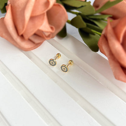 [Sparkling Aurora]Devil's Eye Ear Bone Nail Earrings