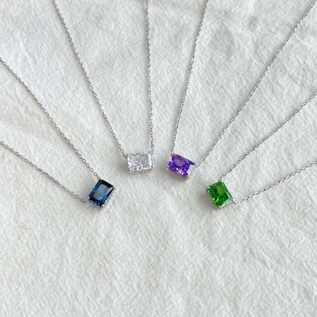 [Sparkling Aurora]Luxurious Square Shape Colorful Necalack