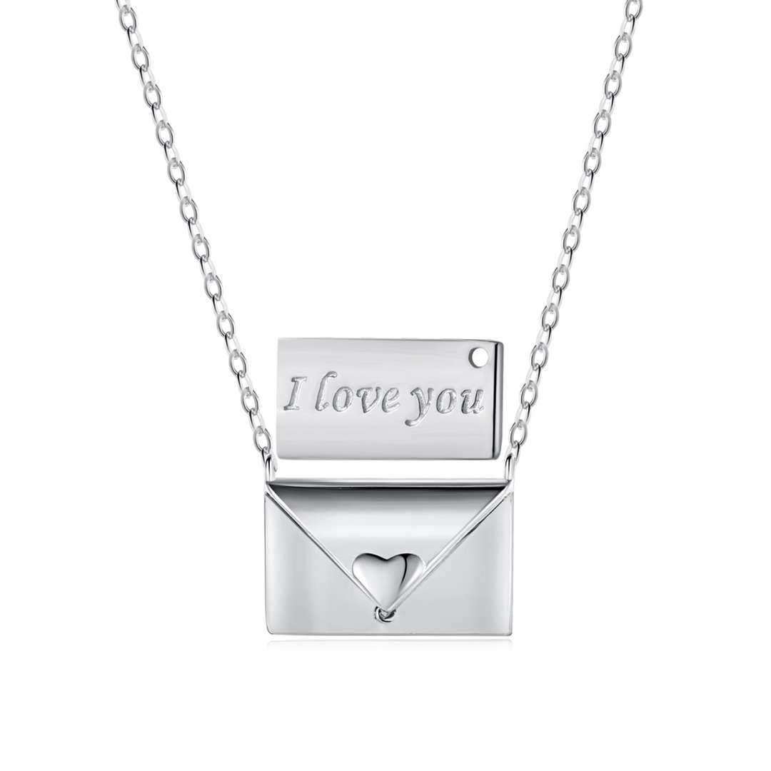 [Sparkling Aurora]Envelope Heart Shape Mother's Day Necklace