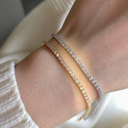 [Sparkling Aurora]Radiant Shinning Princess Cut Tennis Bracelet