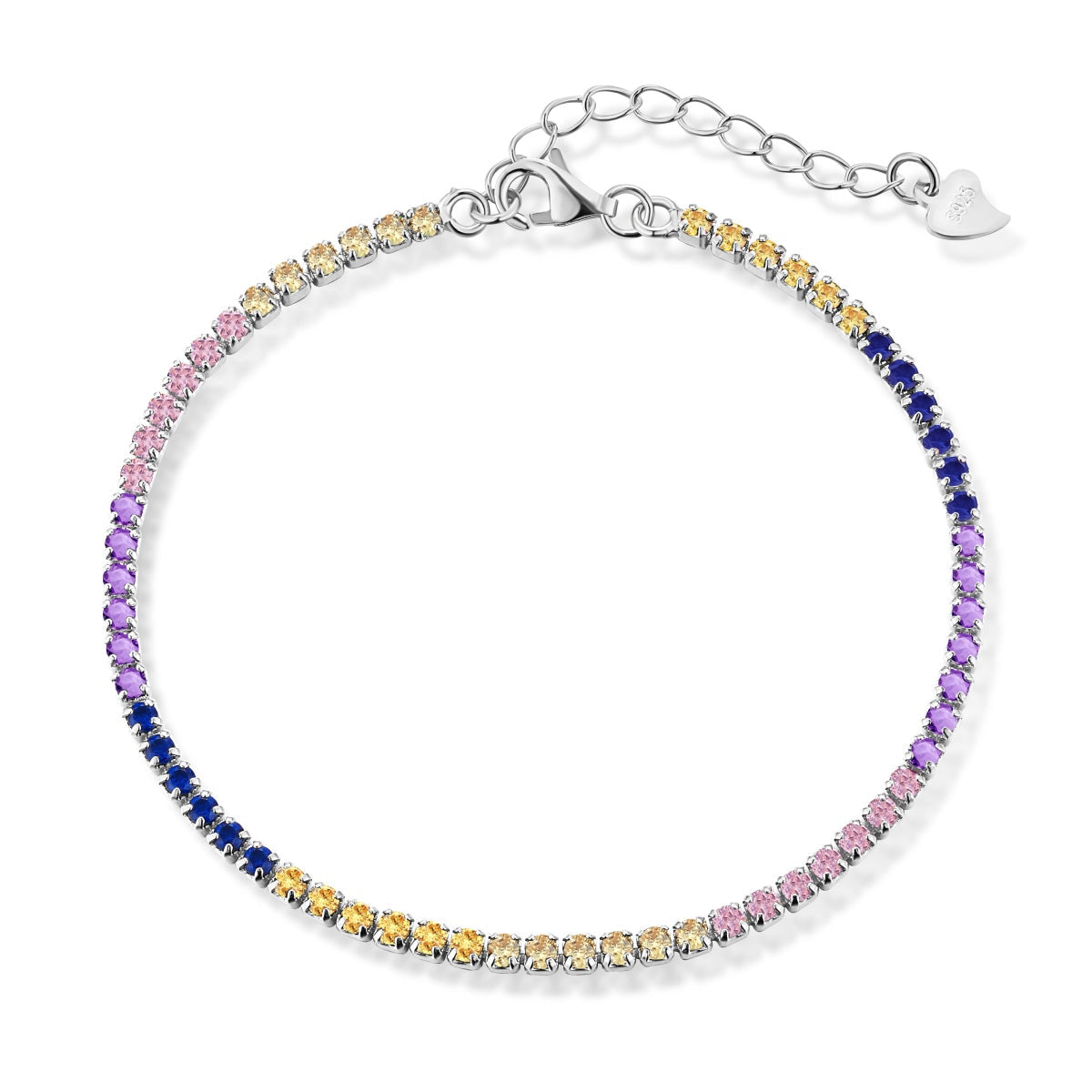 [Sparkling Aurora]Radiant Shinning Princess Cut Tennis Bracelet