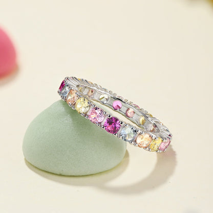 [Sparkling Aurora]Dazzling Lustrous Round Cut Tennis Ring