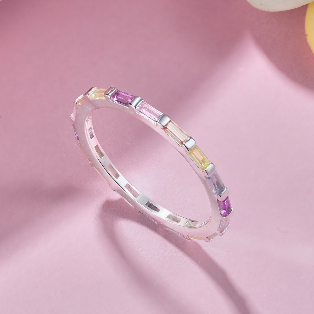 [Sparkling Aurora]Exquisite Multicolored Emerald Cut Daily Ring