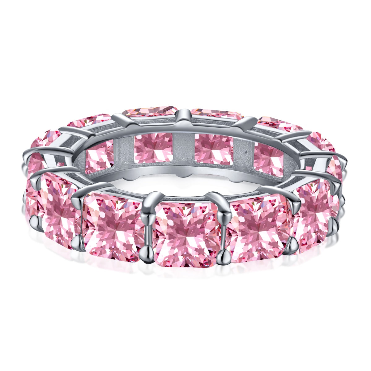 [Sparkling Aurora]Elegant Princess Cut Tennis Ring