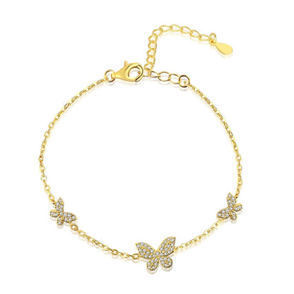 [Sparkling Aurora]Delicate Butterfly Pendant Bracelet