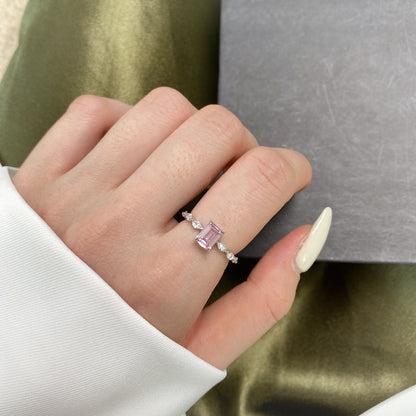 [Sparkling Aurora]1.0 Carat Dainty Resplendent Radiant Cut Daily Ring