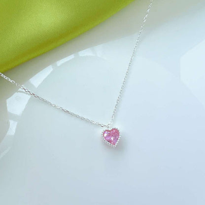 [Sparkling Aurora]Ornate Heart Shape Necklace