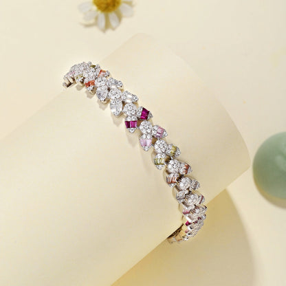 [Sparkling Aurora]Dainty Exquisite Flower Shape Daily Bracelet