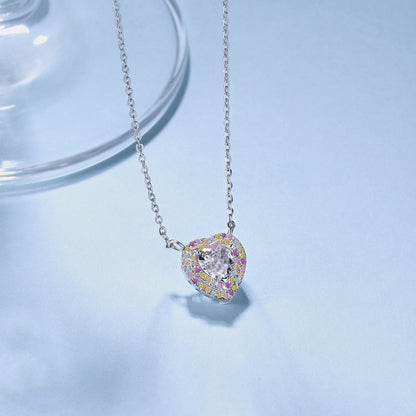 [Sparkling Aurora]Exquisite Heart Shape Necklace