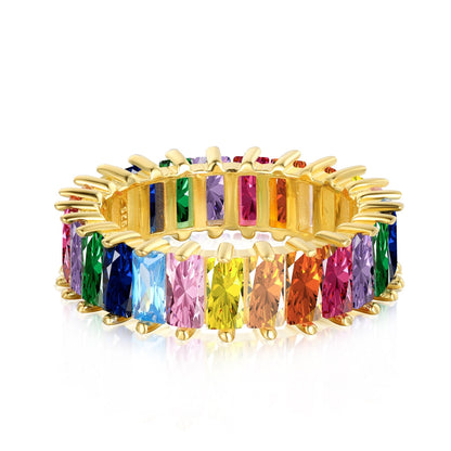 [Sparkling Aurora]Unique Colorful Radiant Cut RIng