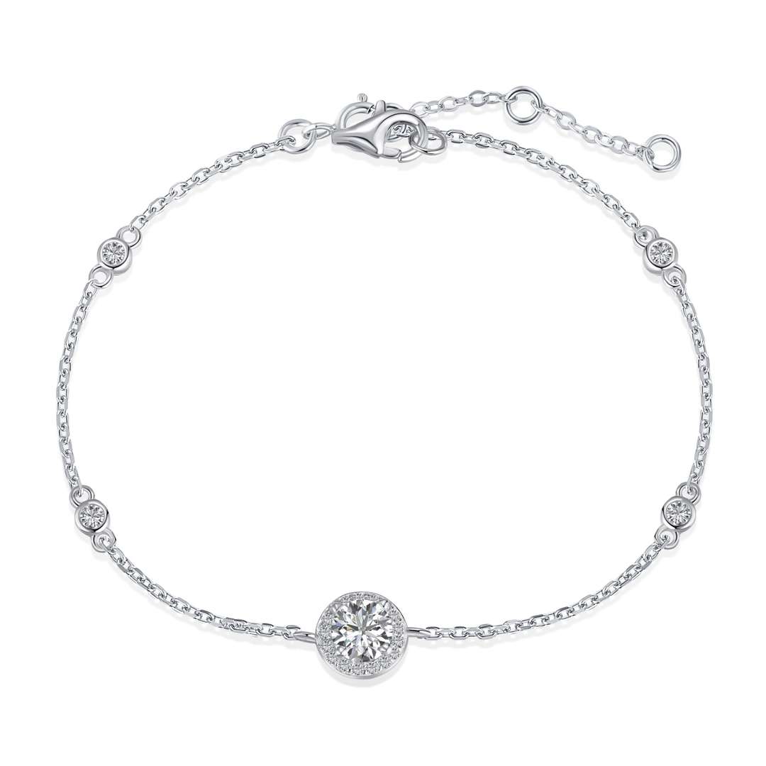 [Sparkling Aurora]Dazzling Round Cut Shape Bracelet