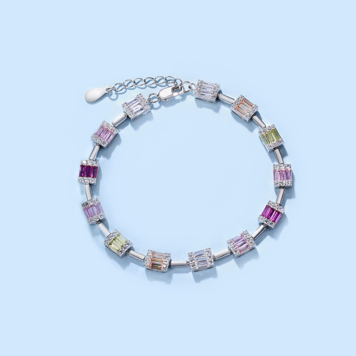 [Sparkling Aurora]Dainty Charming Emerald Cut Daily Bracelet