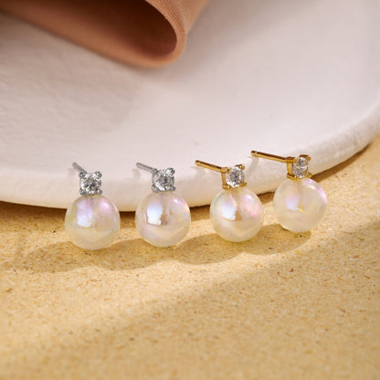 [Sparkling Aurora]Symphony Mermaid Pearl Earrings