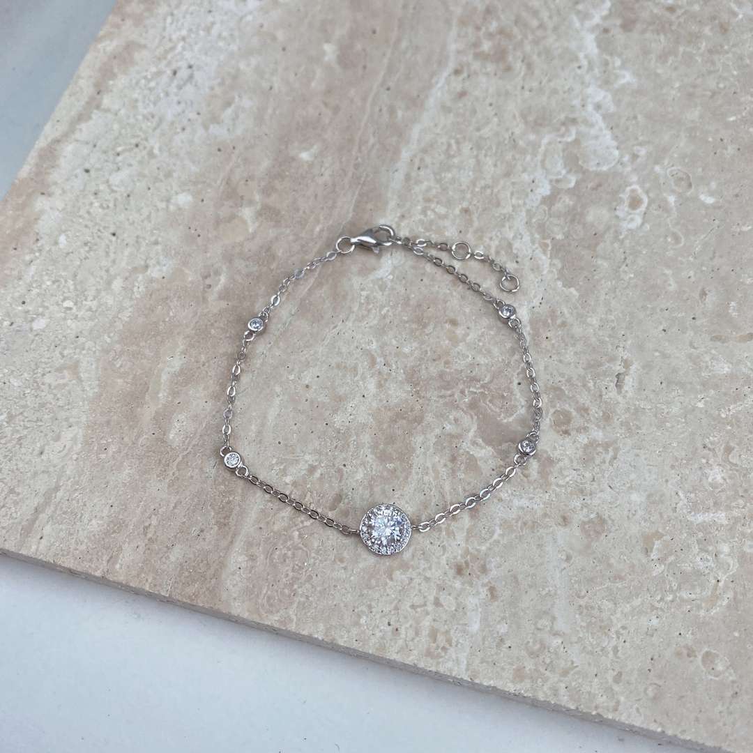 [Sparkling Aurora]Dazzling Round Cut Shape Bracelet