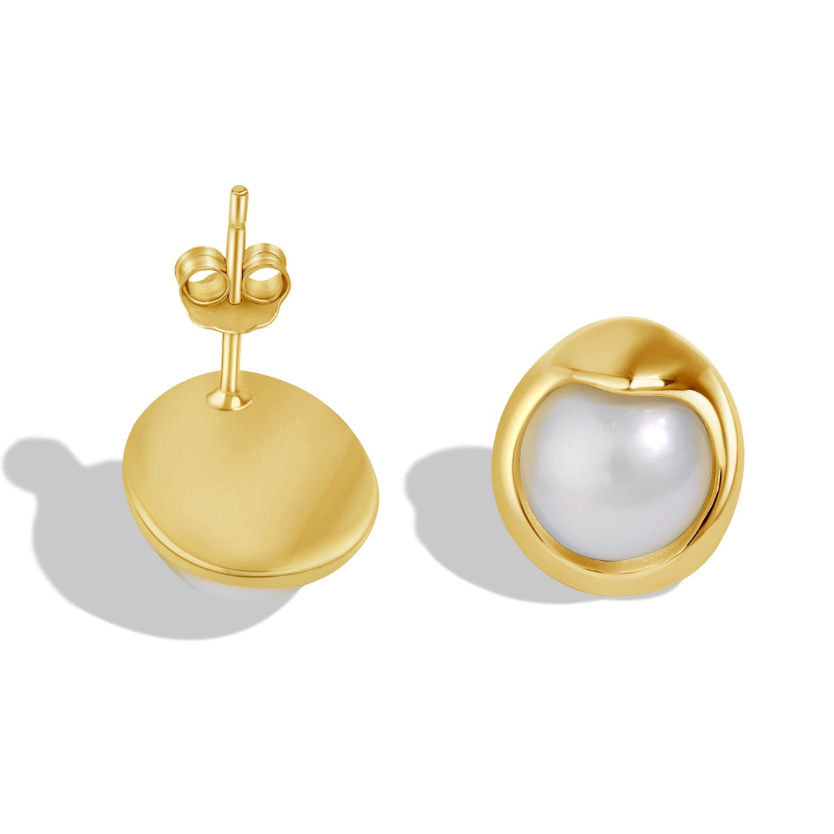 [Sparkling Aurora]Dainty Bread Pearl Earrings