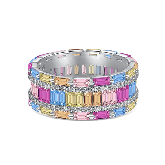 [Sparkling Aurora]Dazzling Colorful Radiant Cut Party Ring