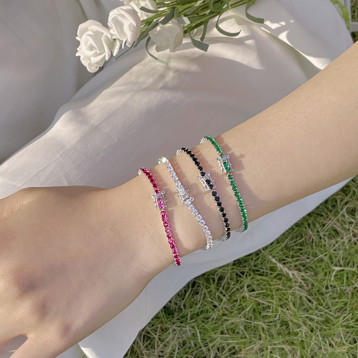 [Sparkling Aurora]Radiant Colorful Round Cut Party Bracelet