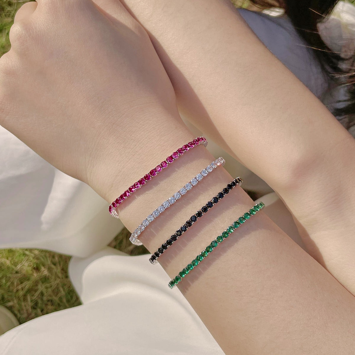 [Sparkling Aurora]Radiant Colorful Round Cut Party Bracelet