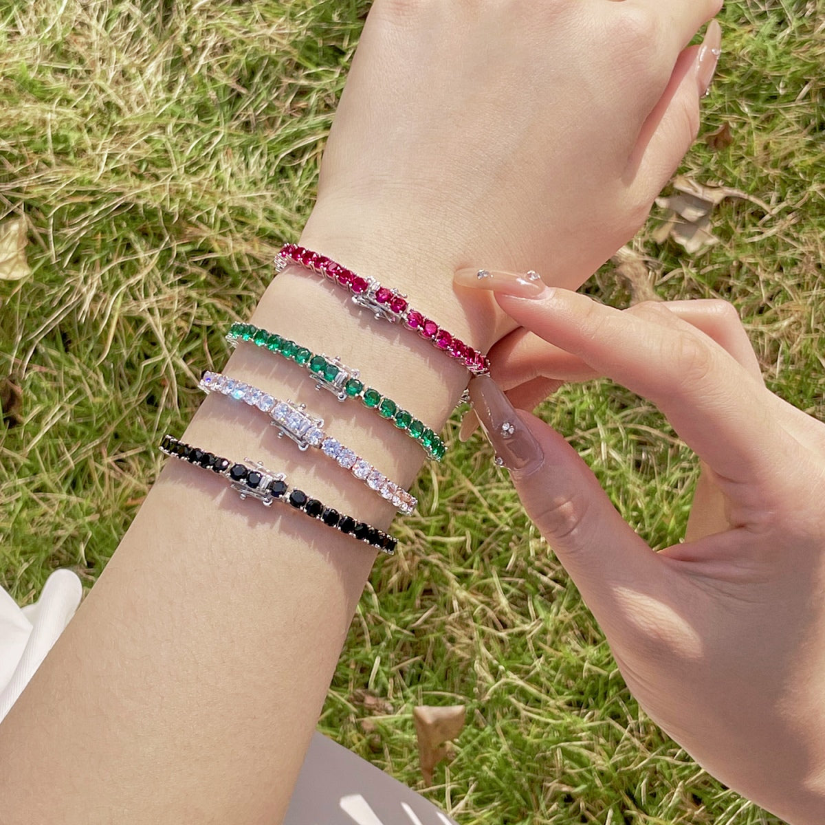 [Sparkling Aurora]Radiant Colorful Round Cut Party Bracelet