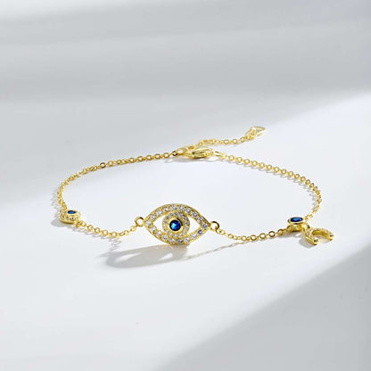 [Sparkling Aurora]Dainty Eye Shape Necklace