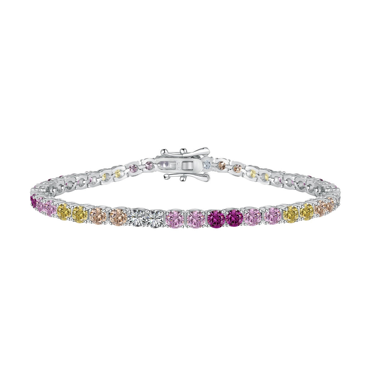 [Sparkling Aurora]Radiant Colorful Round Cut Tennis Bracelet