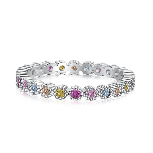 [Sparkling Aurora]Exquisite Colorful Round Cut Party Ring