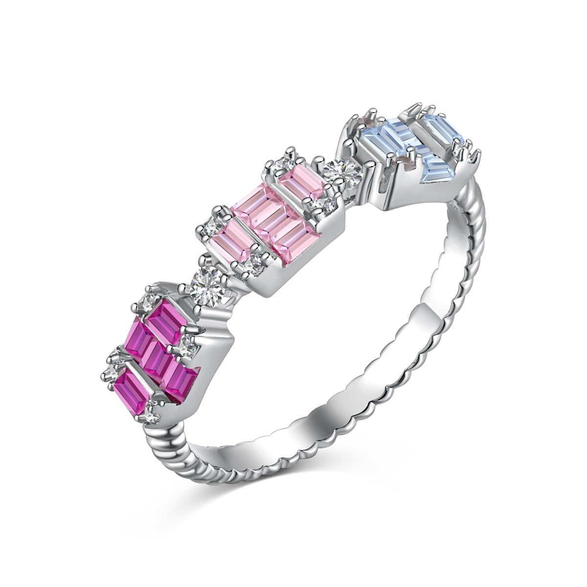 [Sparkling Aurora]Unique Colorful Emerald Cut Party Ring