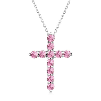 [Sparkling Aurora]Unique Cross Shape Necklace