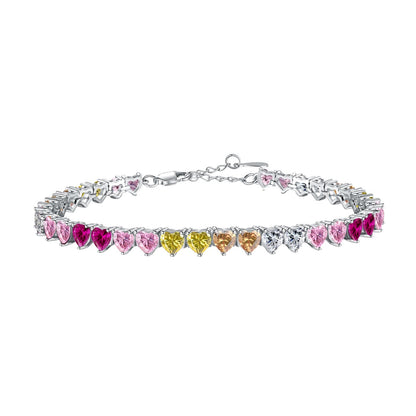 [Sparkling Aurora]Luxurious Colorful Romantic Heart Shape Lover Bracelet