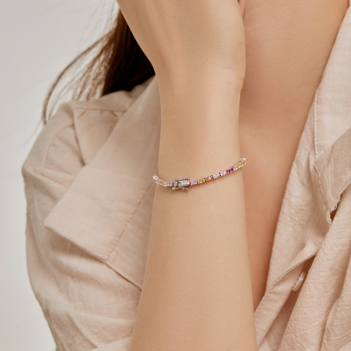 [Sparkling Aurora]Delicate Romantic Heart Shape Lover Bracelet