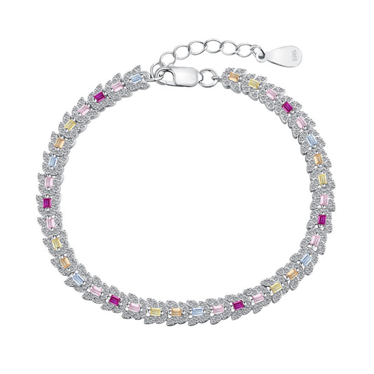 [Sparkling Aurora]Delicate Colorful Multi Cut Daily Bracelet