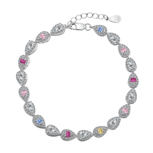 [Sparkling Aurora]0.25 Carat Radiant Water Drop Shape Daily Bracelet