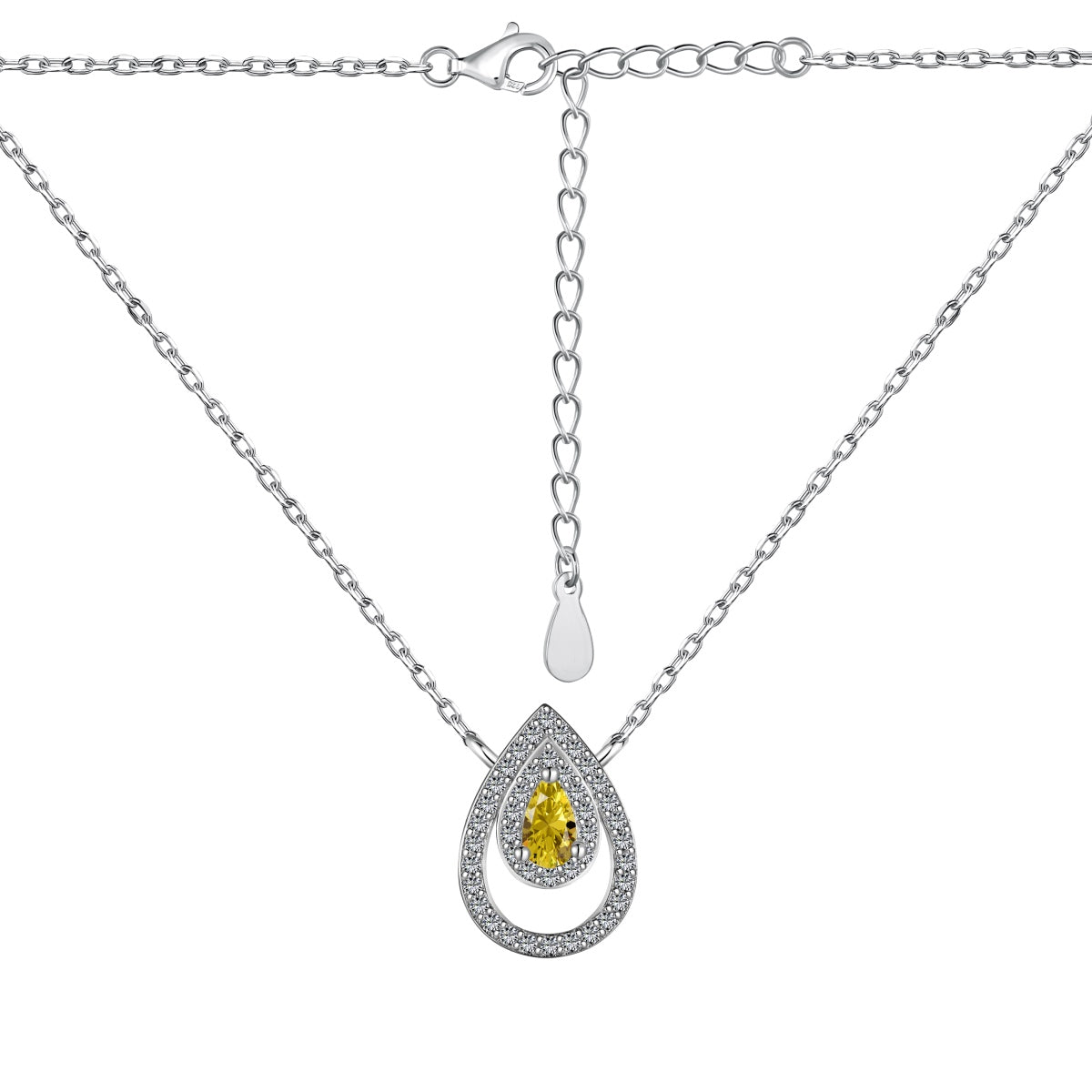 [Sparkling Aurora]Sparkling Pear Cut Necklace