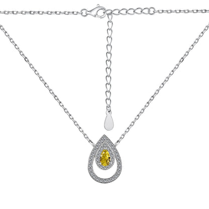 [Sparkling Aurora]Sparkling Pear Cut Necklace