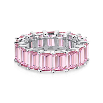 [Sparkling Aurora]0.75 Carat Elegant Emerald Cut Tennis Ring