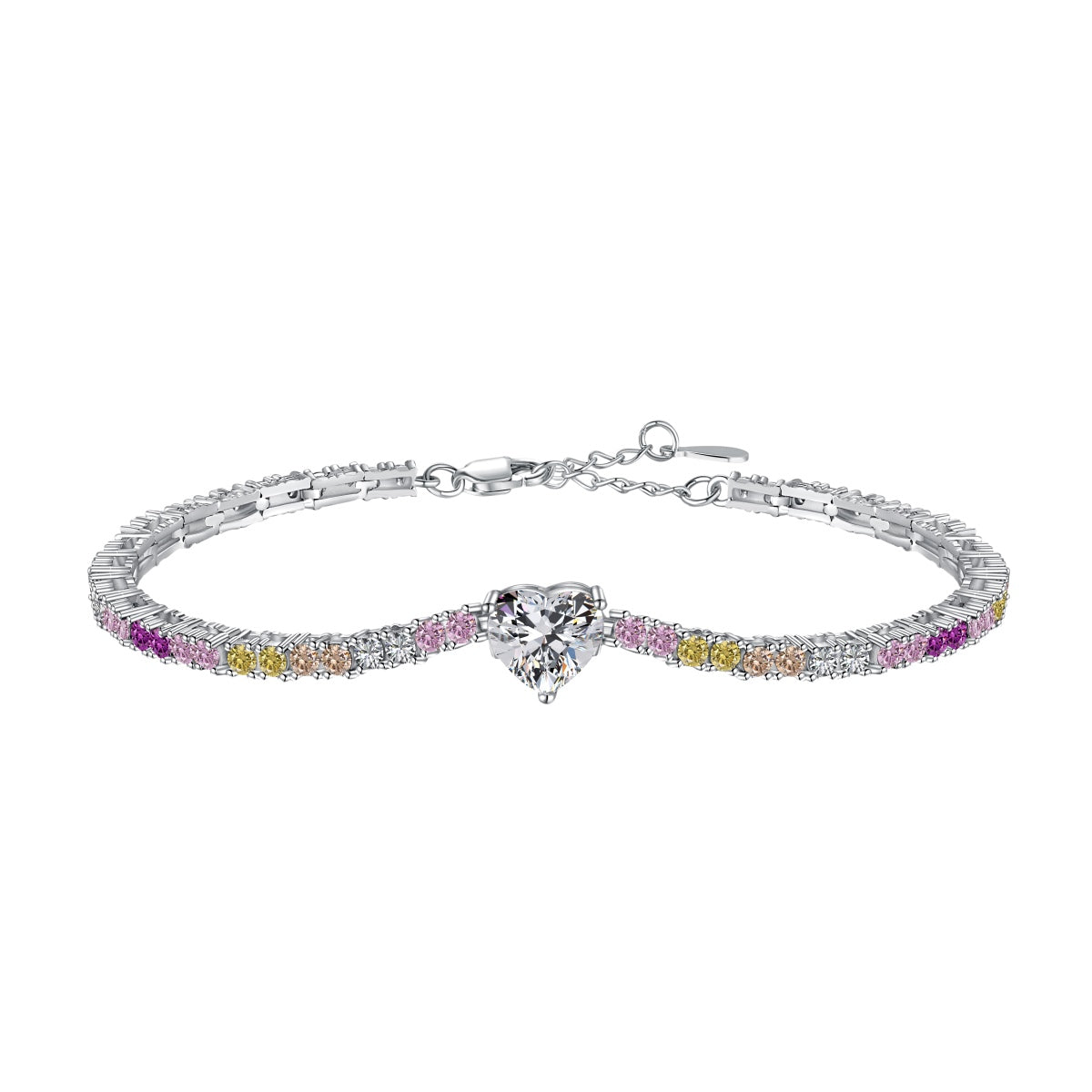 [Sparkling Aurora]Delicate Romantic Heart Shape Lover Bracelet