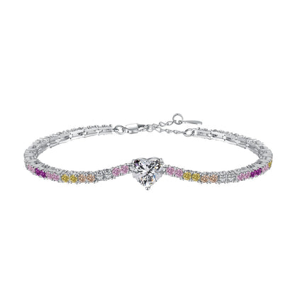 [Sparkling Aurora]Delicate Romantic Heart Shape Lover Bracelet