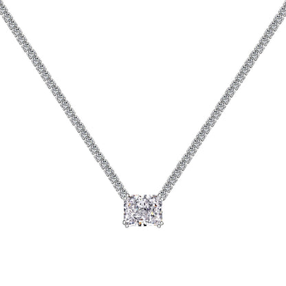 [Sparkling Aurora]4.0 Carat Elegant Radiant Cut Necklace