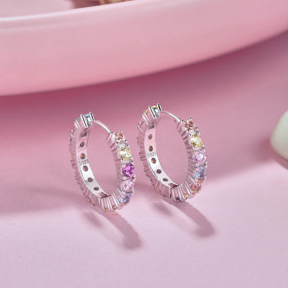 [Sparkling Aurora]Radiant Colorful Round Cut Earrings