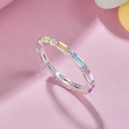 [Sparkling Aurora]Lively In Shades Elegant Radiant Cut Daily Ring