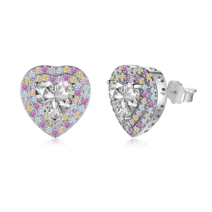 [Sparkling Aurora]Dazzling Heart Shape Lover Earrings